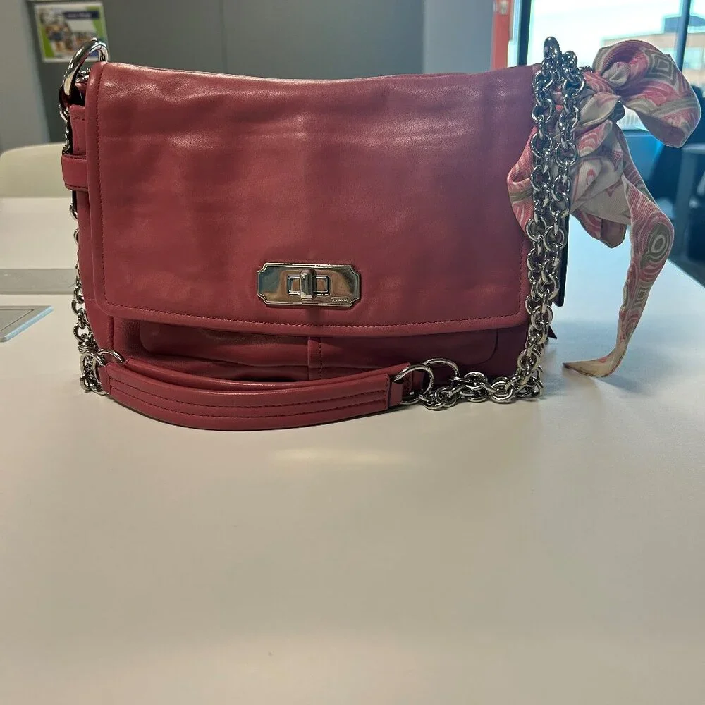 Coach Antique Rose Chelsea Adjustable Chain Purse with Scarf Included - Picture 4 of 11